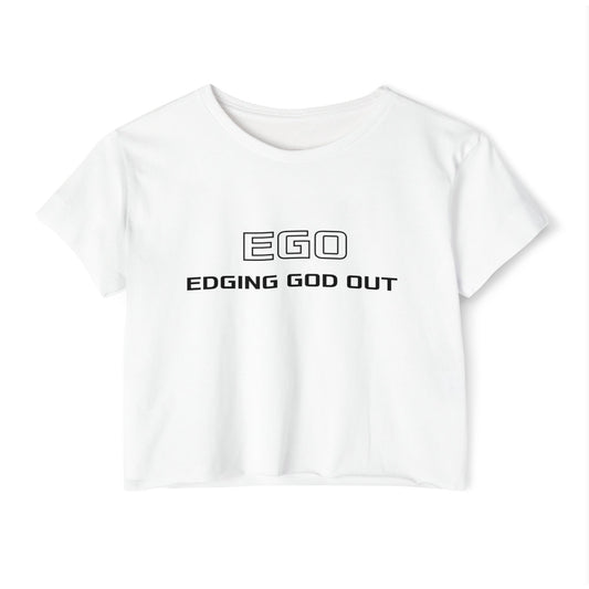 Festival-Ready Crop Top - 'EGO: Edging God Out' - Perfect for Music Festivals & Summer Events
