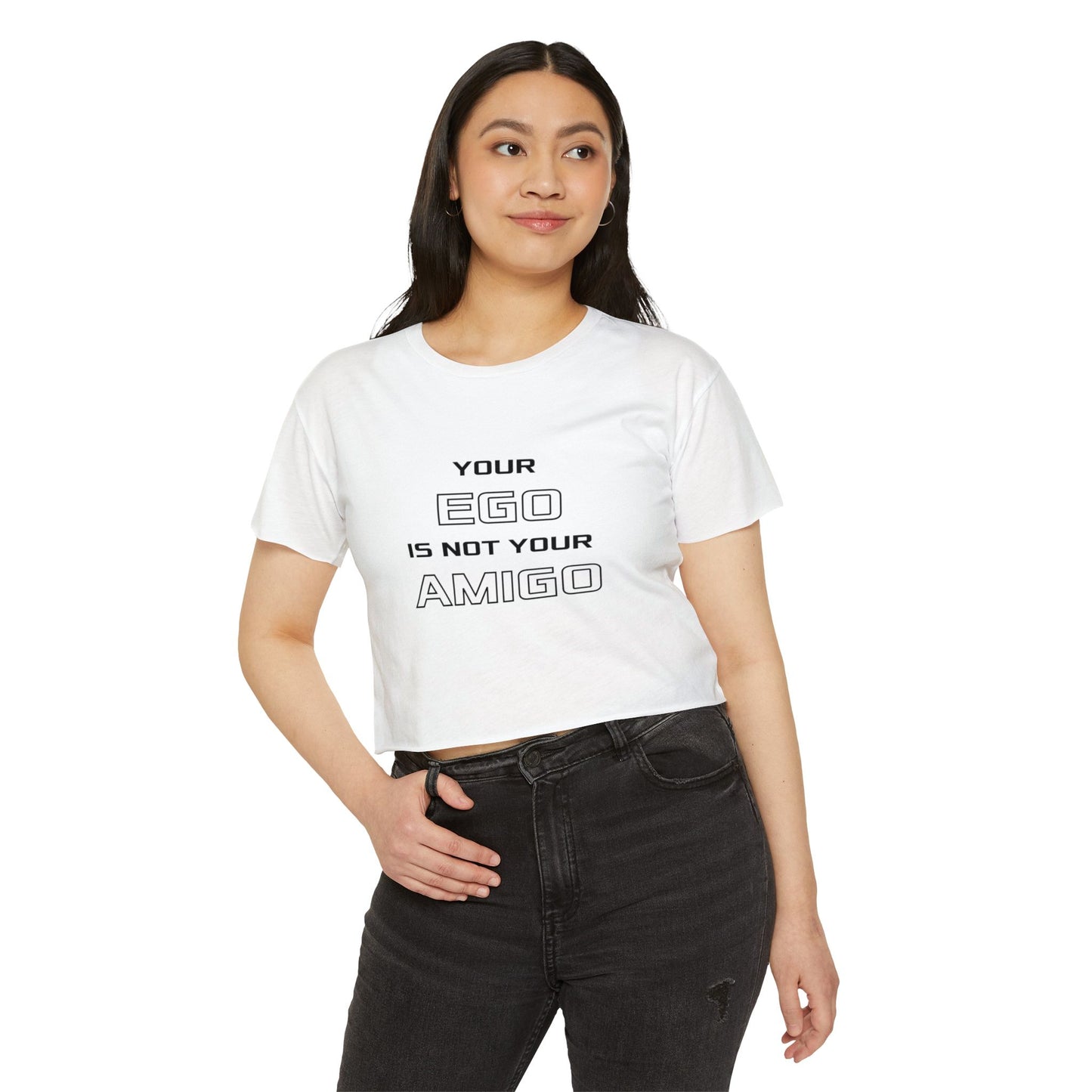 Empowering Women's Festival Crop Top - 'Your Ego is Not Your Amigo'